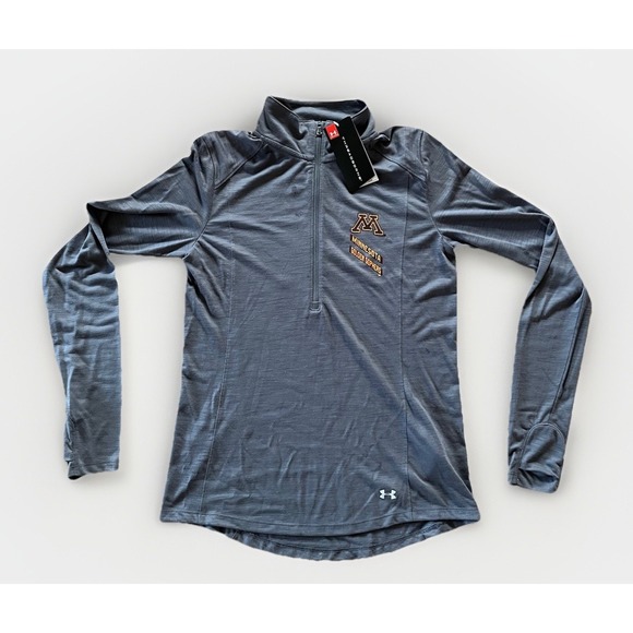 Under Armour Tops - NWT Under Armour Minnesota Golden Gophers Gray 1/2 Zip LS Pullover Women's Small